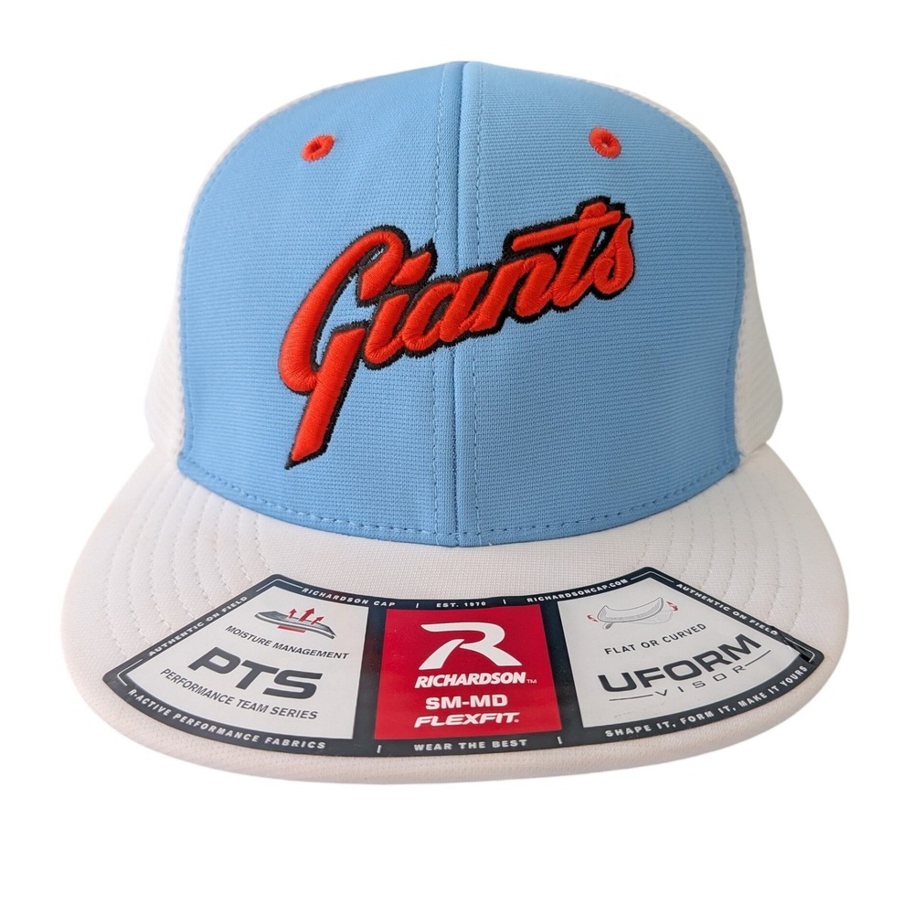 Richardson PTS20 Giants Hat SM-MD Columbia Blue White Mesh Flexfit Perf Cap